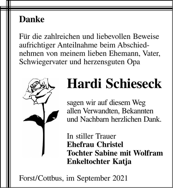 Danksagung Hardi Schieseck