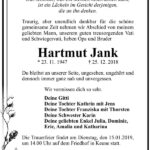 Traueranzeige Hartmut Jank