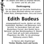Danksagung Edith Budeus