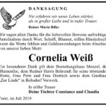 Traueranzeige Cornelia Weiß