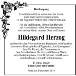 Danksagung Hildegard Herzog