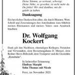Danksagung Dr. Wolfgang Kockert