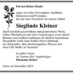 Danksagung Sieglinde Kleiner