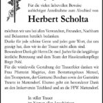 Danksagung Herbert Scholta