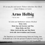 Traueranzeige Arno Helbig