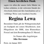 Danksagung Regina Lewa