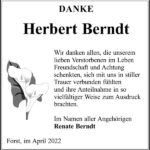 Danksagung Herbert Berndt