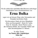 Danksagung Erna Bulka