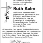 Danksagung Ruth Kolm