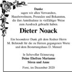 Danksagung Dieter Noack