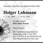 Traueranzeige Holger Lohmann