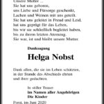 Danksagung Helga Nobst