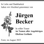 Traueranzeige Jürgen Becker