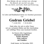 Danksagung Gudrun Griebel