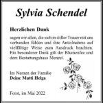Danksagung Sylvia Schendel