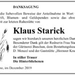 Traueranzeige Klaus Starick