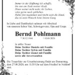 Traueranzeige Bernd Pohlmann