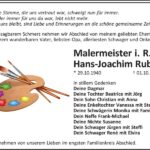 Traueranzeige Hans-Joachim Rubin