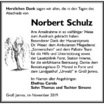 Danksagung Norbert Schulz