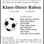 Traueranzeige Klaus-Dieter Ruben