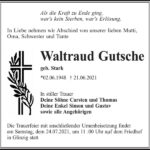 Traueranzeige Waltraud Gutsche, geb. Stark