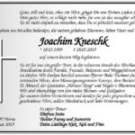 Traueranzeige Joachim Kneschk