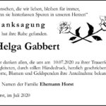 Danksagung Helga Gabbert