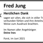 Danksagung Fred Jung