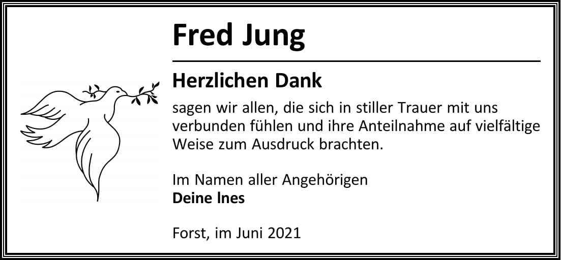 Danksagung Fred Jung