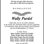 Danksagung Wally Purdel