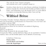 Danksagung Wilfried Britze