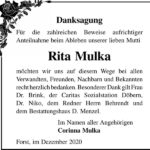 Danksagung Rita Mulka