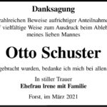 Danksagung Otto Schuster