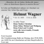 Traueranzeige Helmut Wagner