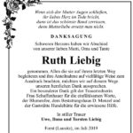 Traueranzeige Ruth Liebig