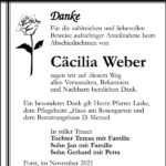 Danksagung Cäcilia Weber