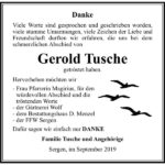 Danksagung Gerold Tusche