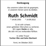 Danksagung Ruth Schmidt
