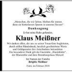 Danksagung Klaus Meißner