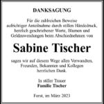 Danksagung Sabine Tischer