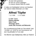 Traueranzeige Alfred Töpfer