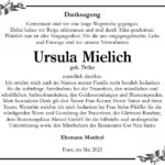 Danksagung Ursula Mielich, geb. Petke