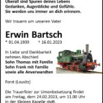 Traueranzeige Erwin Bartsch