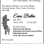 Traueranzeige Erna Bulka, geb. Mika