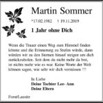 Jahresgedenken Martin Sommer