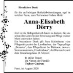 Danksagung Anna-Elisabeth Dörry