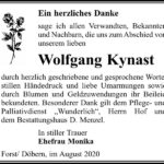 Danksagung Wolfgang Kynast