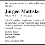 Danksagung Jürgen Mattiske