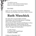 Danksagung Ruth Muschick
