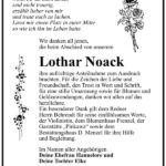 Danksagung Lothar Noack